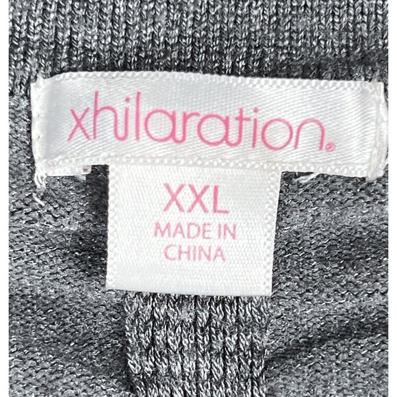 Xhilaration Sz XXL Ruched Short Sleeve Tunic Top Grey Gray Stretch - Picture 3 of 7